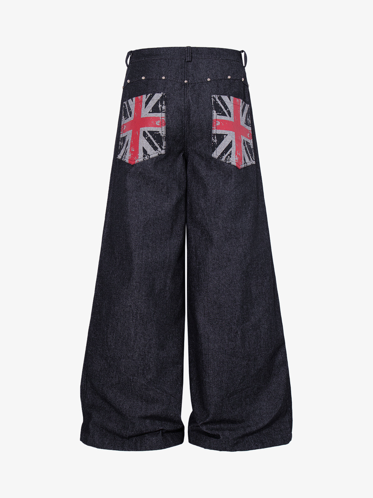MCCNN DIAGONAL CROSS POCKET JEANS; Blue; back view