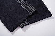 MCCNN ZEBRA GRAPHIC DISTRESSED JEANS; Blue; design detail