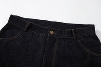 MCCNN DIAGONAL STITCH PANEL JEANS; Black; garment construction detail