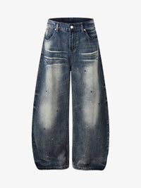 MEIM | SPLATTER RHINESTONE WIDE LEG JEANS