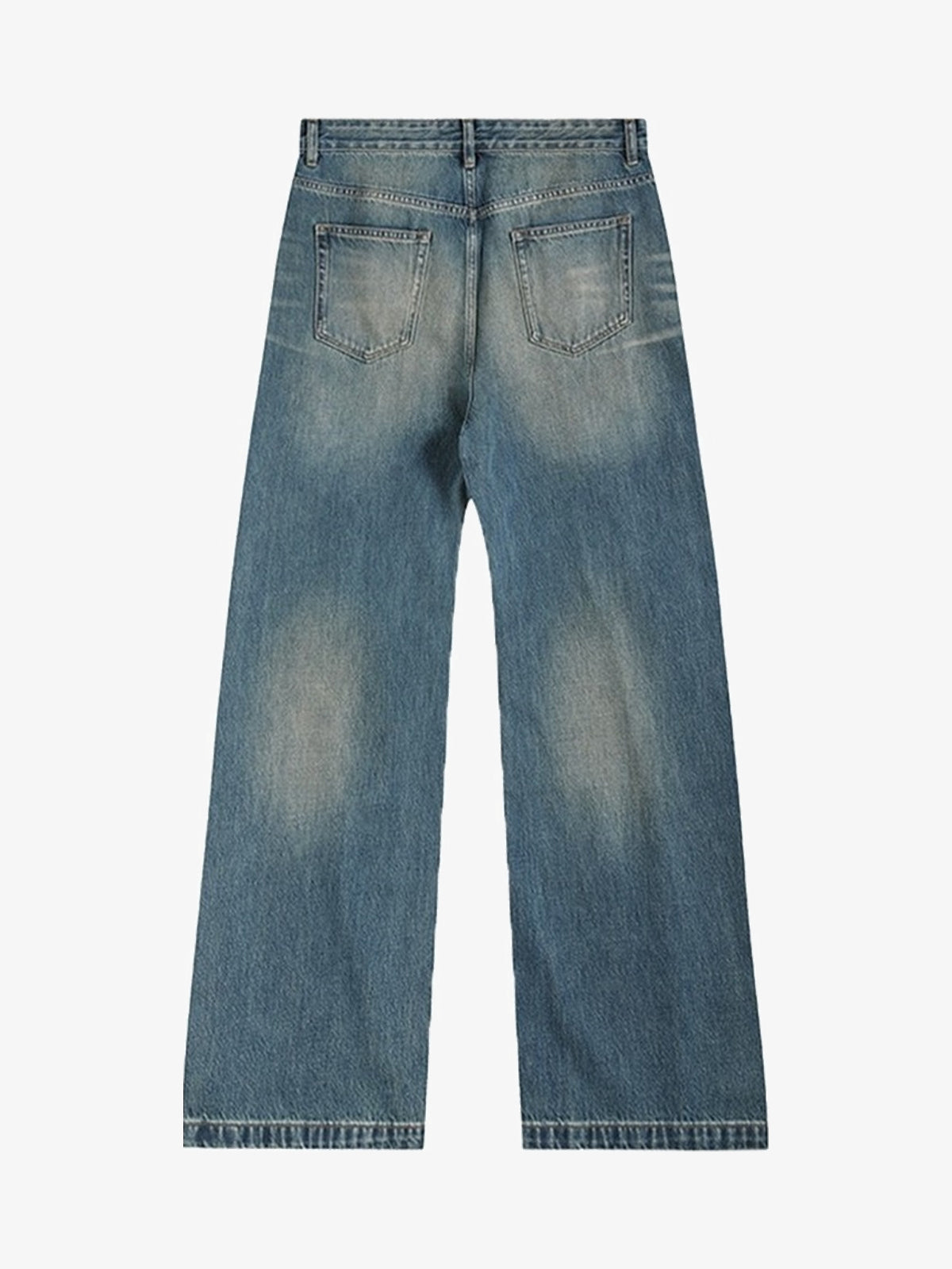 NO E MOSEN PYRAMID STUD WASHED JEANS; Blue; back view