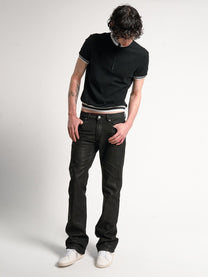 NO E MOSEN WAXED WHISKER FLARED JEANS; Black; model view
