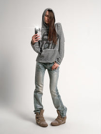 NO E MOSEN FADED BLUE FLARED JEANS; Blue; model view
