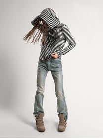 NO E MOSEN FADED BLUE FLARED JEANS; Blue; model view