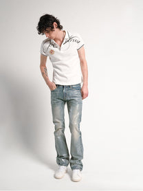 NO E MOSEN FADED BLUE FLARED JEANS; Blue; model view