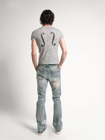 NO E MOSEN FADED BLUE FLARED JEANS; Blue; model view