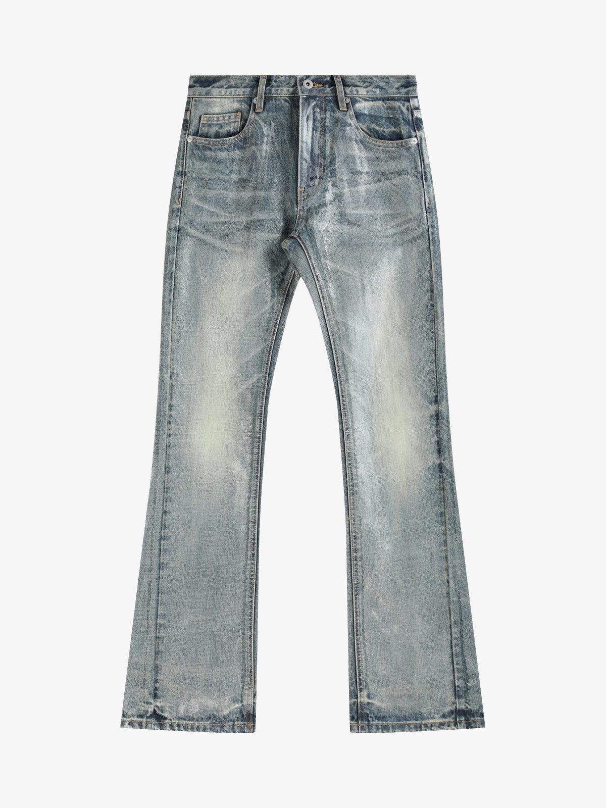 NO E MOSEN FADED BLUE FLARED JEANS; Blue; front view
