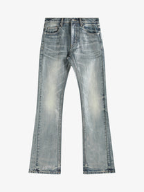 NO E MOSEN FADED BLUE FLARED JEANS; Blue; front view