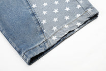 SEVEERS STAR PANEL WIDE LEG JEANS; Vintage Blue; design detail