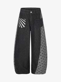 SEVEERS | STAR PANEL WIDE LEG JEANS