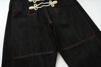 SPARROW SPOT BRAIDED CORD FRONT JEANS; Black; design detail
