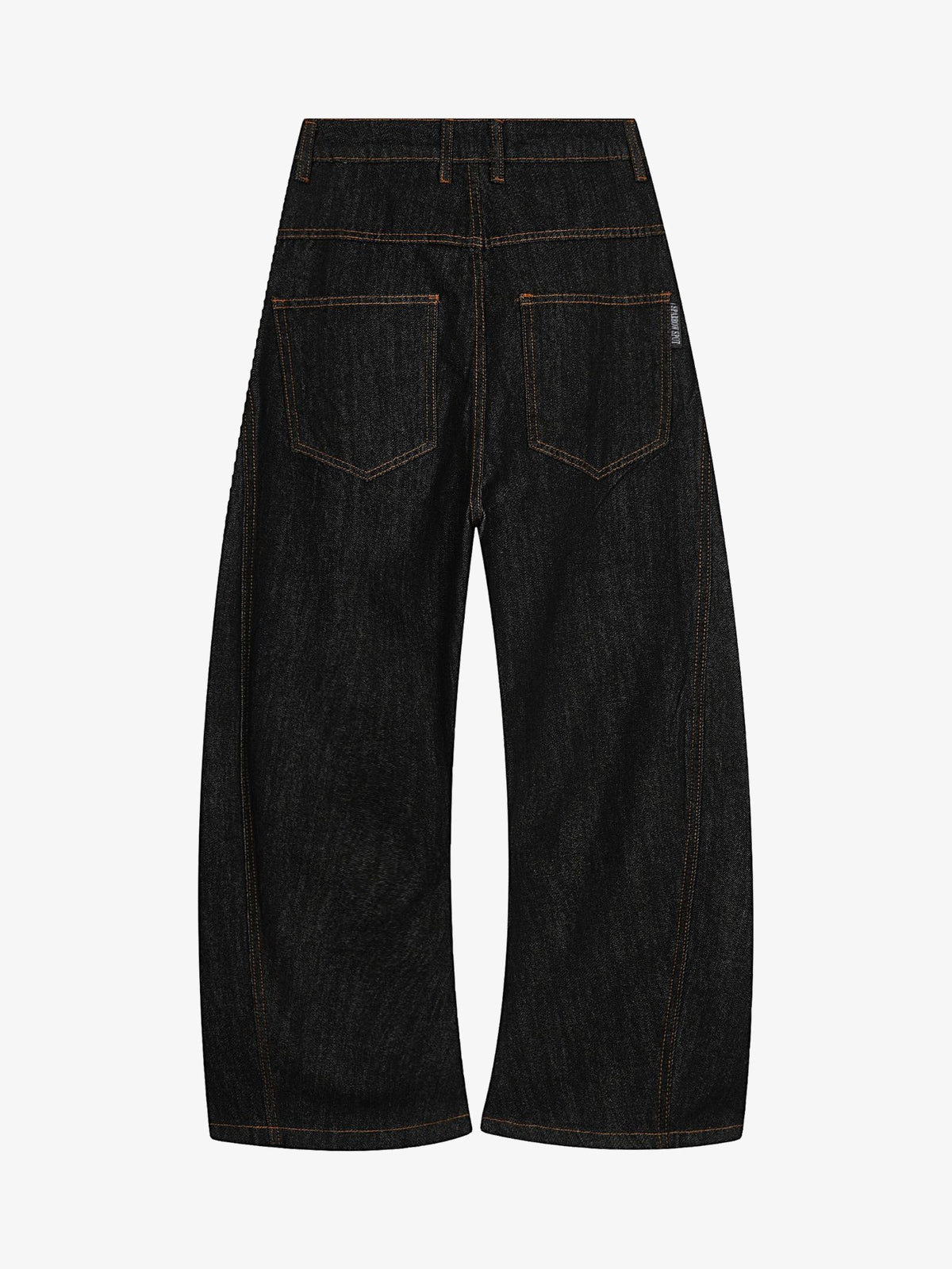 SPARROW SPOT BRAIDED CORD FRONT JEANS; Black; back view