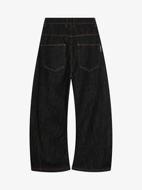SPARROW SPOT BRAIDED CORD FRONT JEANS; Black; back view