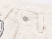VLEX OFFICIAL RED CROSS CHAIN JEANS; White; garment construction detail