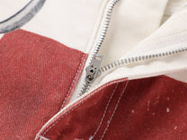 VLEX OFFICIAL RED CROSS CHAIN JEANS; White; garment construction detail