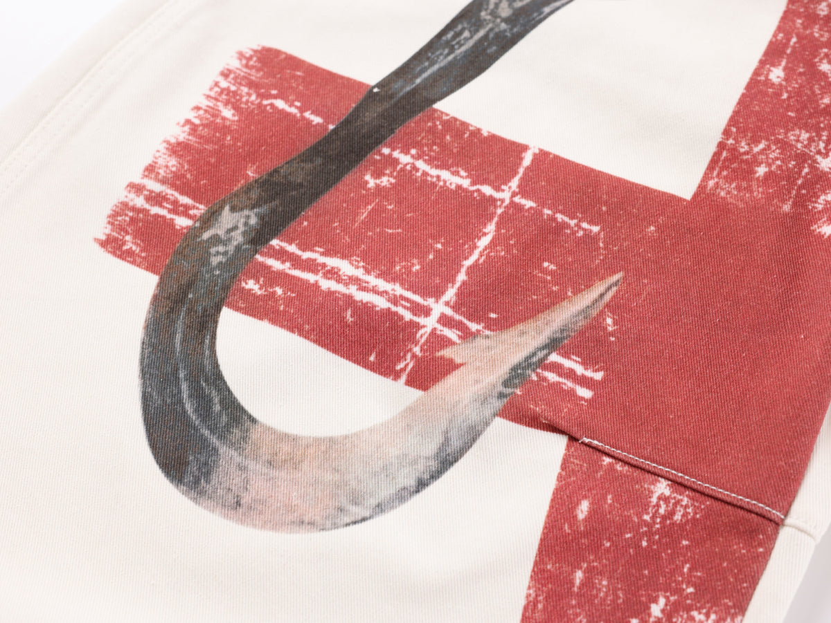 VLEX OFFICIAL RED CROSS CHAIN JEANS; White; design detail