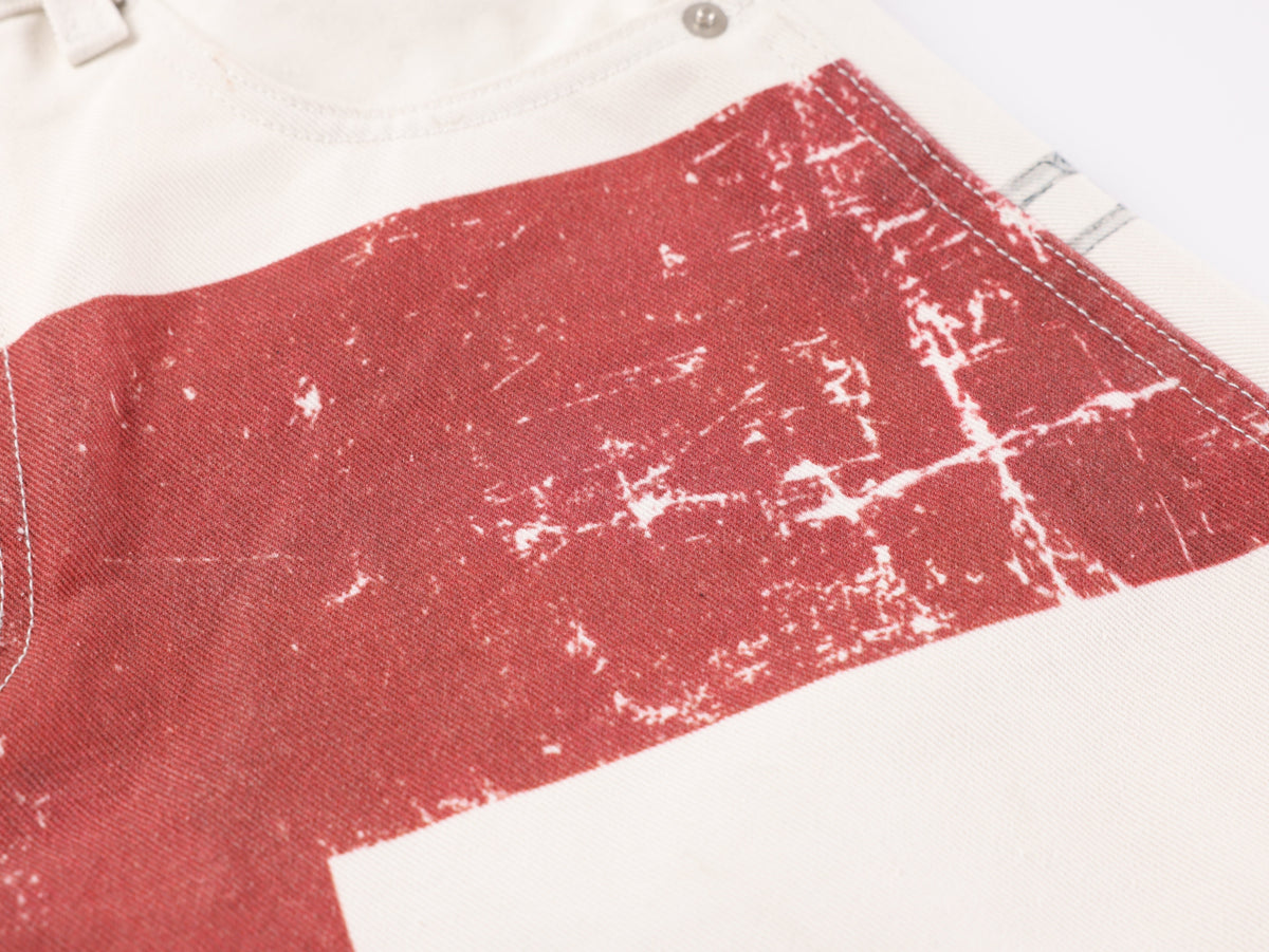 VLEX OFFICIAL RED CROSS CHAIN JEANS; White; design detail