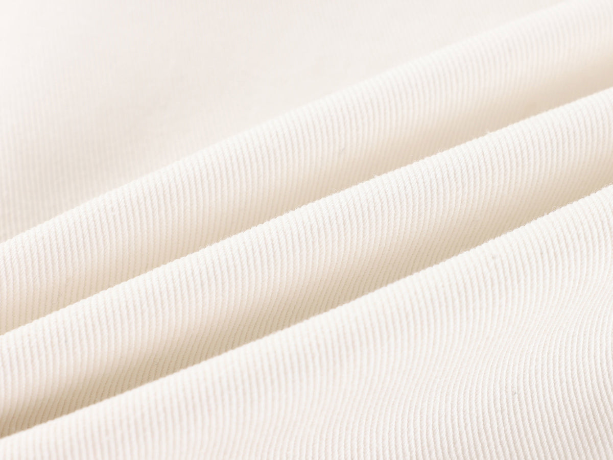 VLEX OFFICIAL RED CROSS CHAIN JEANS; White; fabric detail