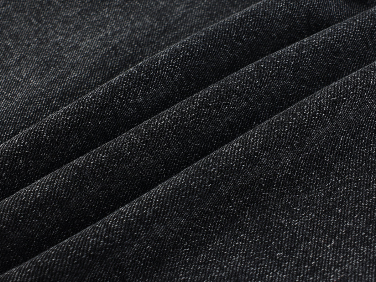 VLEX OFFICIAL STAR RACING GRAPHIC JEANS; Black; fabric detail