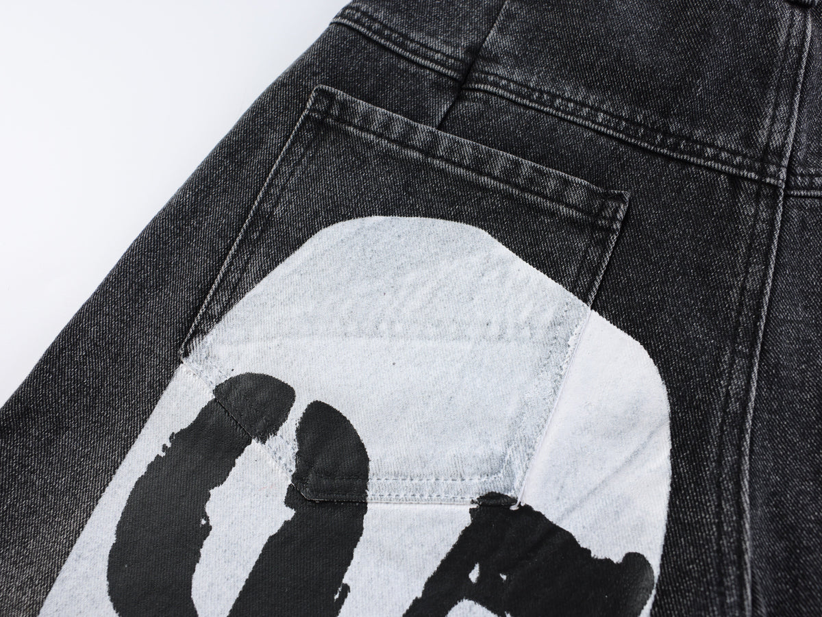 VLEX OFFICIAL STAR RACING GRAPHIC JEANS; Black; design detail