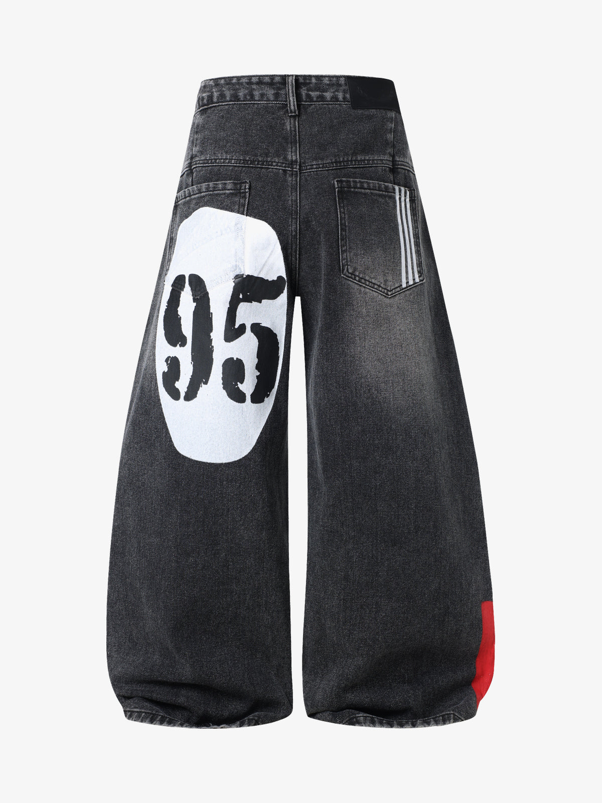 VLEX OFFICIAL STAR RACING GRAPHIC JEANS; Black; back view
