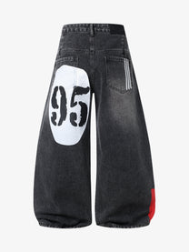 VLEX OFFICIAL STAR RACING GRAPHIC JEANS; Black; back view