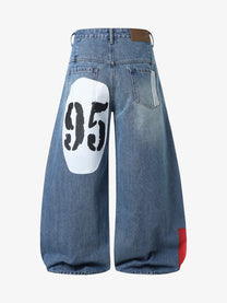 VLEX OFFICIAL STAR RACING GRAPHIC JEANS; Blue; back view