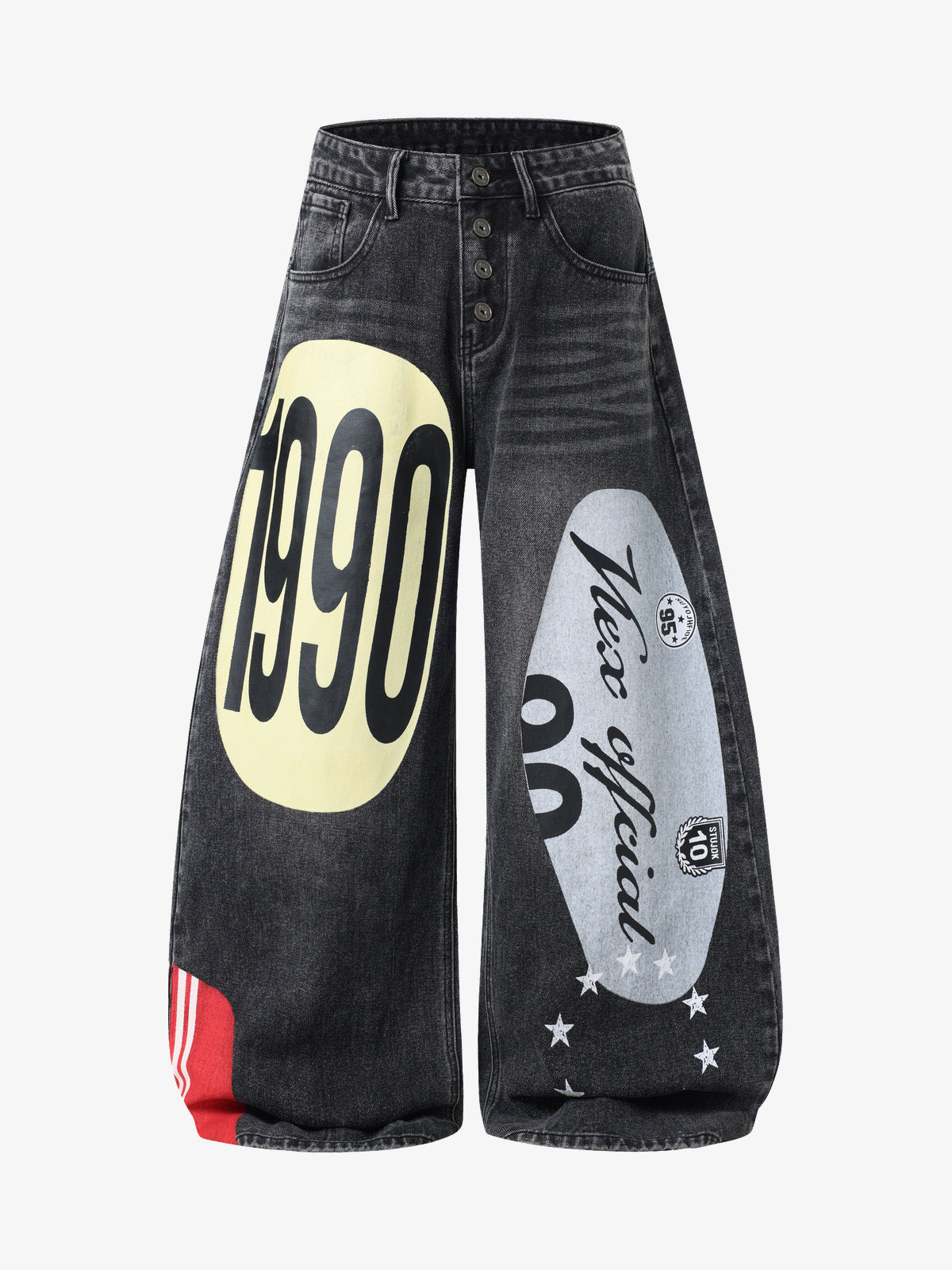 VLEX OFFICIAL STAR RACING GRAPHIC JEANS; Black; front view
