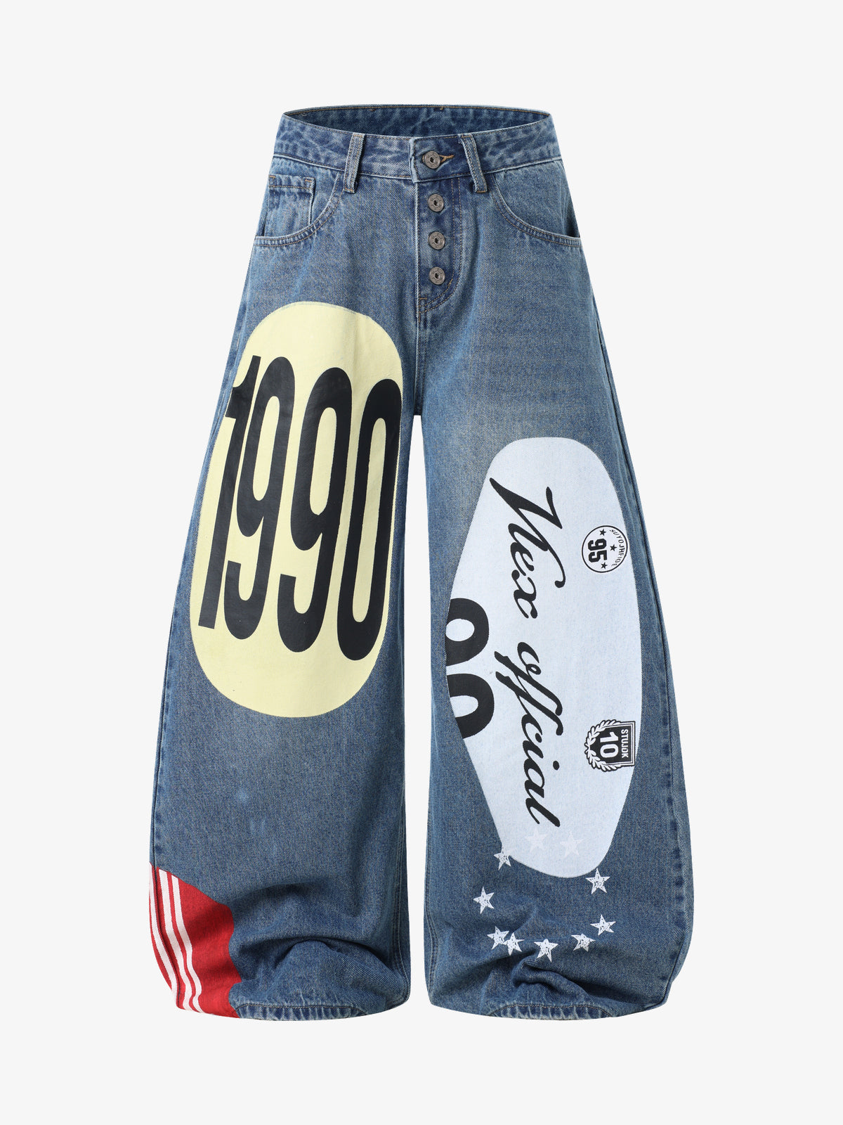 VLEX OFFICIAL STAR RACING GRAPHIC JEANS; Blue; front view