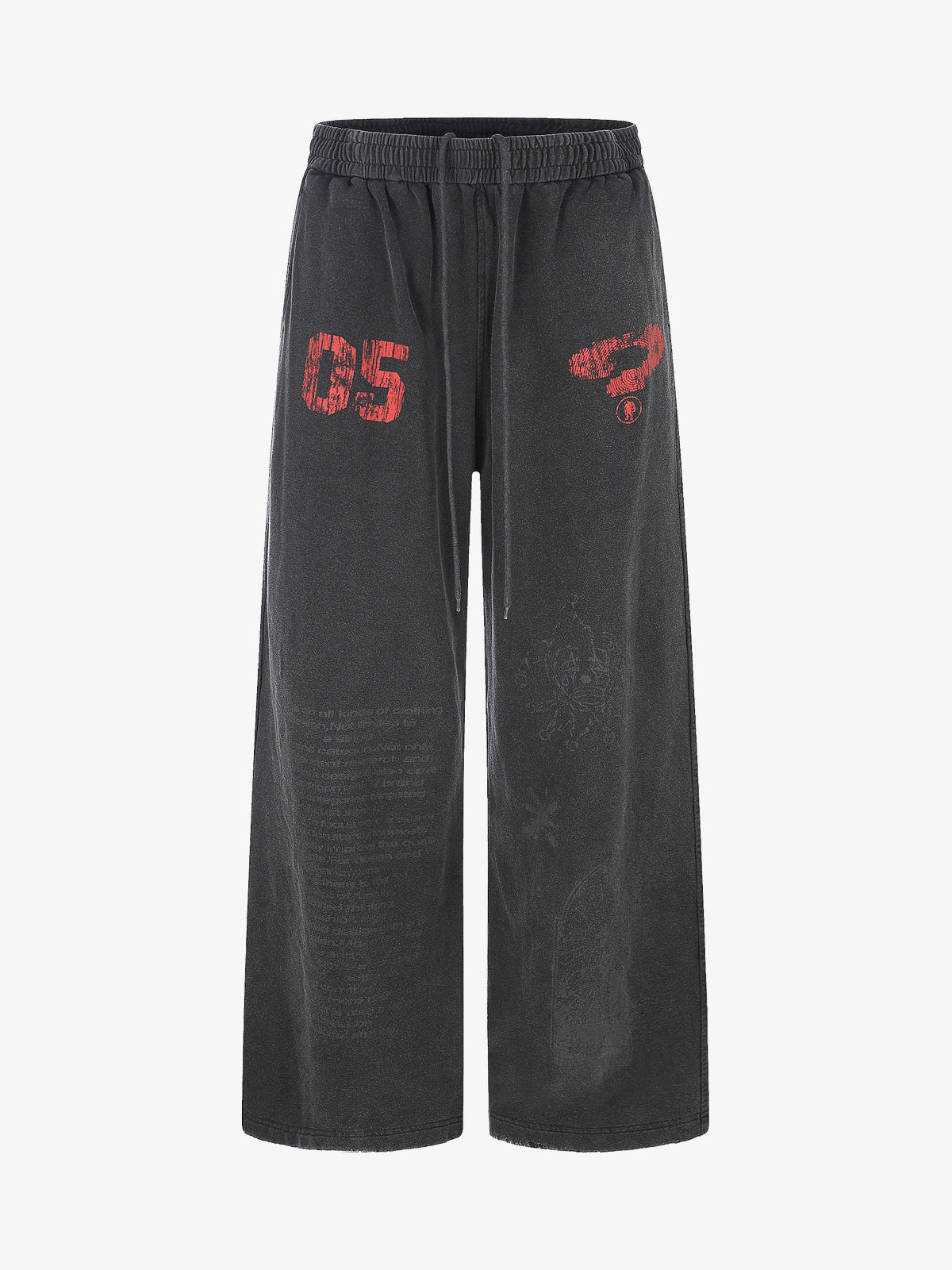 11KN RED NUMBER GRAPHIC PANTS; Black; front view