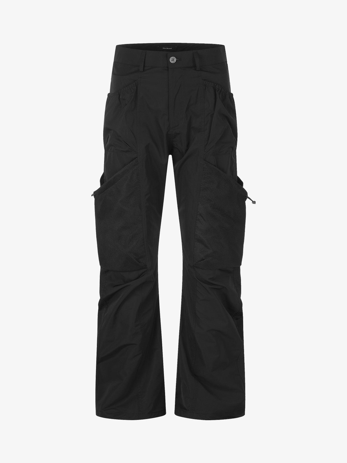 11KN DRAWCORD CARGO POCKET PANTS; Black; front view