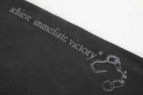11KN SIDE GRAPHIC WIDE PANTS; Black; design detail