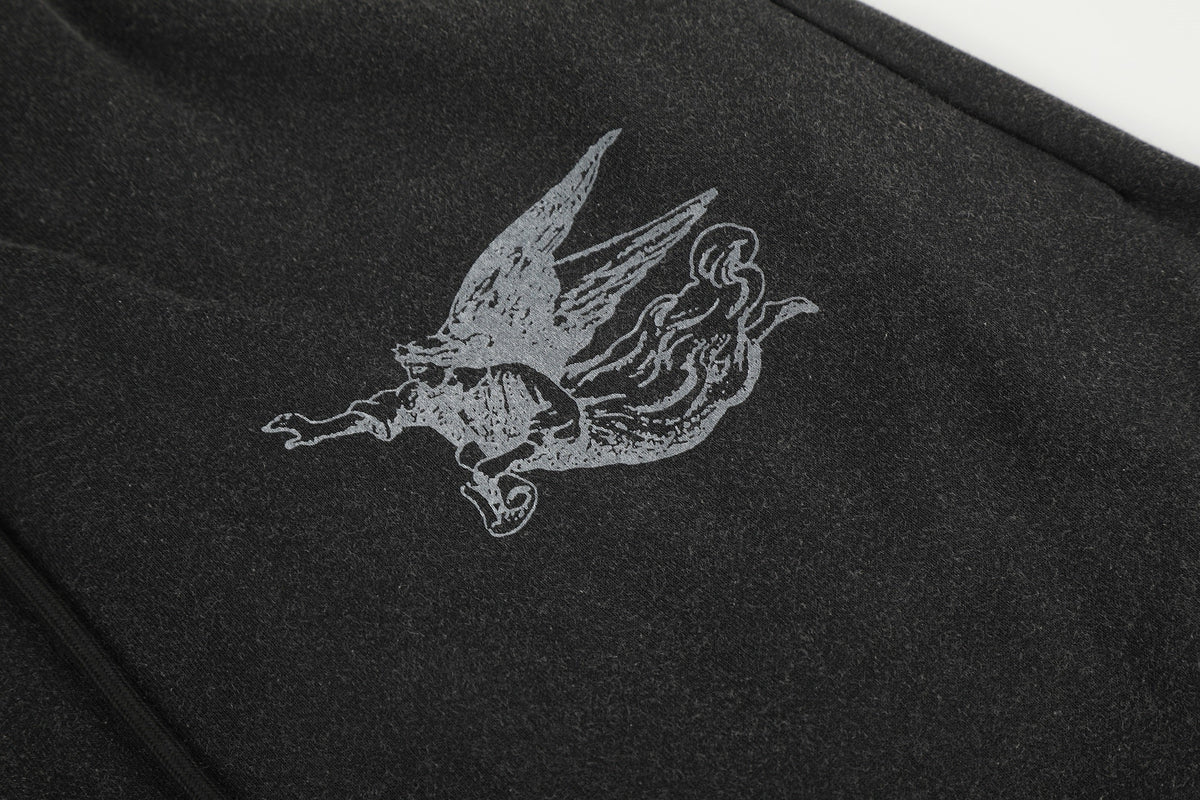 11KN SIDE GRAPHIC WIDE PANTS; Black; design detail