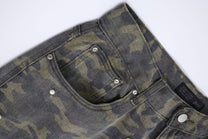 ATSF30 UTILITY WASHED CARGO PANTS; Camo; garment construction detail