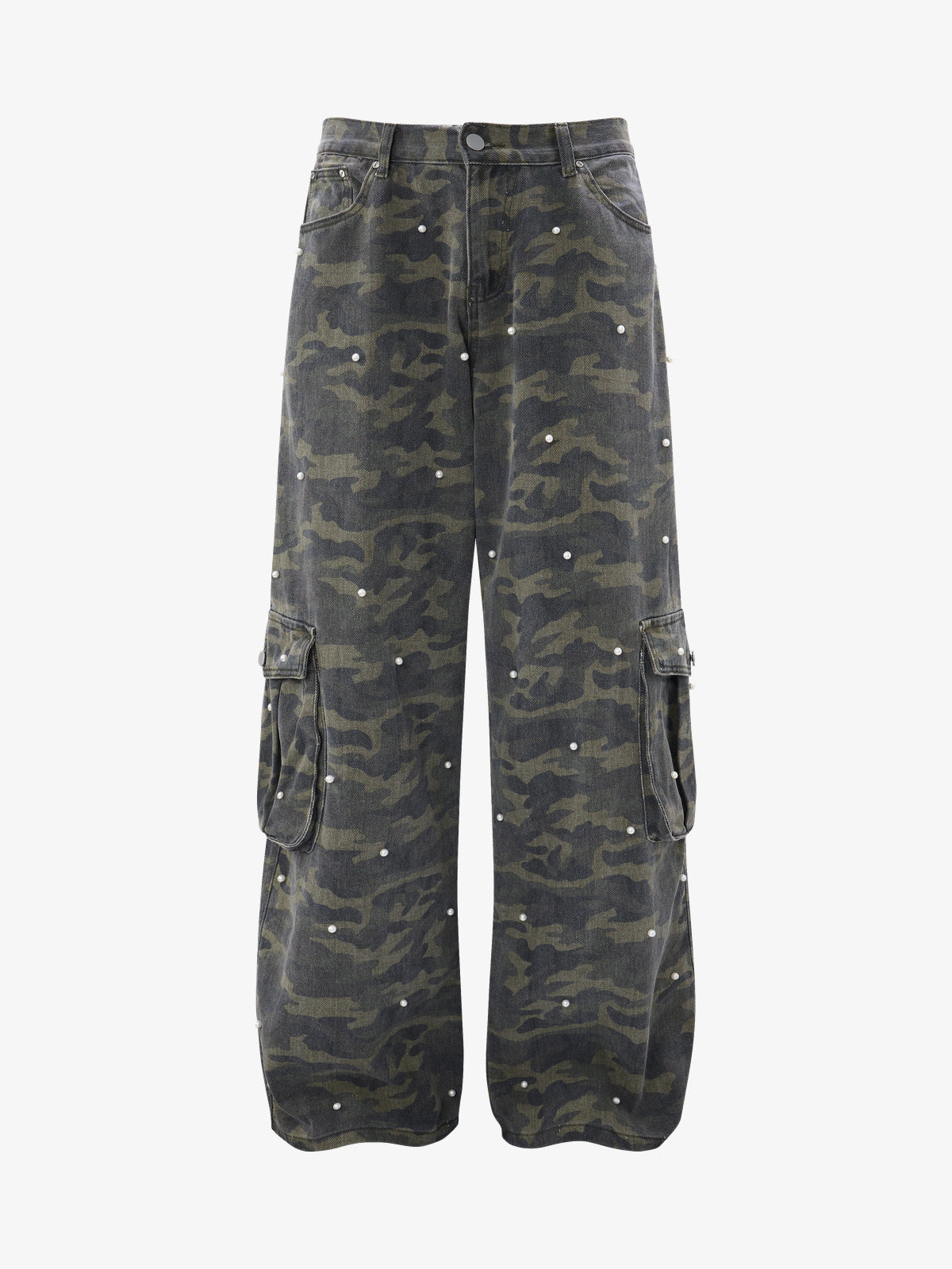 ATSF30 UTILITY WASHED CARGO PANTS; Camo; back view