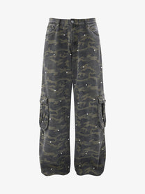 ATSF30 UTILITY WASHED CARGO PANTS; Camo; back view