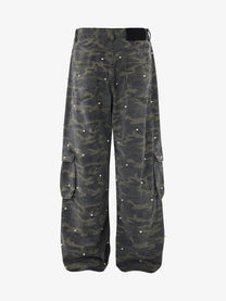 ATSF30 UTILITY WASHED CARGO PANTS; Camo; front view