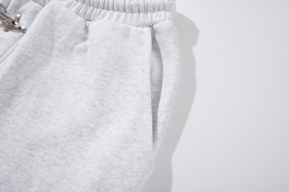 AW SPIKY HEAD FIREMAN CLASP BAGGY SWEATPANTS; Gray; garment construction detail