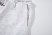 AW SPIKY HEAD FIREMAN CLASP BAGGY SWEATPANTS; Gray; garment construction detail