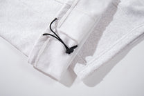 AW SPIKY HEAD FIREMAN CLASP BAGGY SWEATPANTS; Gray; garment construction detail