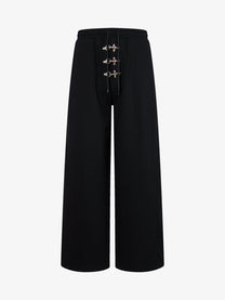 AW SPIKY HEAD FIREMAN CLASP BAGGY SWEATPANTS; Black; front view