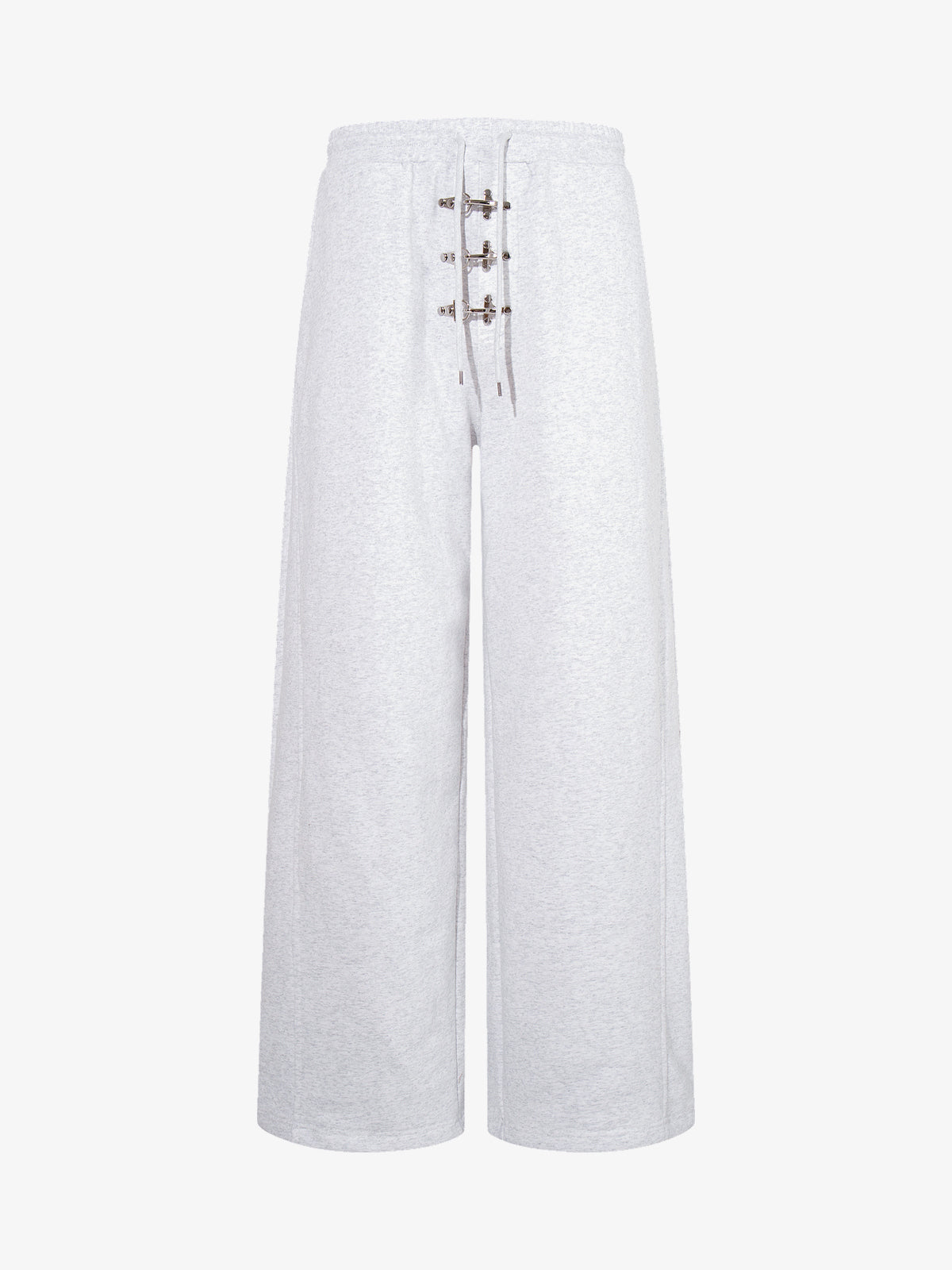 AW SPIKY HEAD FIREMAN CLASP BAGGY SWEATPANTS; Gray; front view
