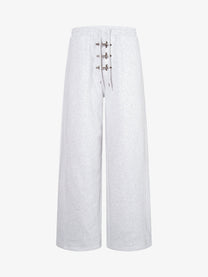 AW SPIKY HEAD FIREMAN CLASP BAGGY SWEATPANTS; Gray; front view