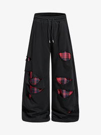 BF BORFEND | RED PATCH WIDE LEG PANTS