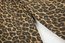 BLACK ENERGY LEOPARD PRINT SIDE STRIPE SWEATPANTS; Brown; garment construction detail