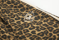 BLACK ENERGY LEOPARD PRINT SIDE STRIPE SWEATPANTS; Brown; design detail