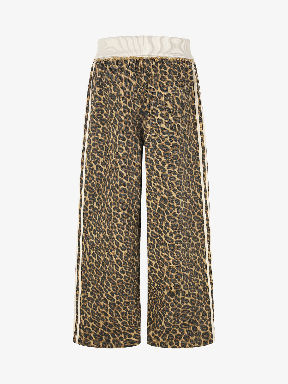 BLACK ENERGY LEOPARD PRINT SIDE STRIPE SWEATPANTS; Brown; back view