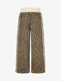 BLACK ENERGY LEOPARD PRINT SIDE STRIPE SWEATPANTS; Brown; back view
