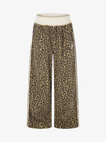 BLACK ENERGY LEOPARD PRINT SIDE STRIPE SWEATPANTS; Brown; front view