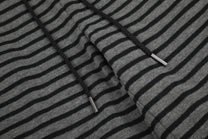 BLACK ENERGY STUDDED STRIPE BAGGY SWEATPANTS; Gray; garment construction detail